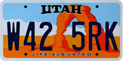 UT license plate W425RK