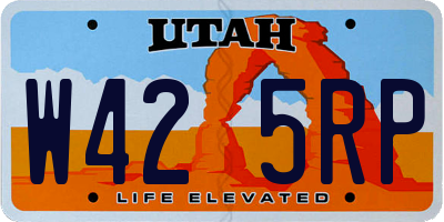 UT license plate W425RP