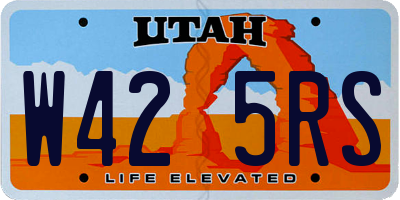 UT license plate W425RS