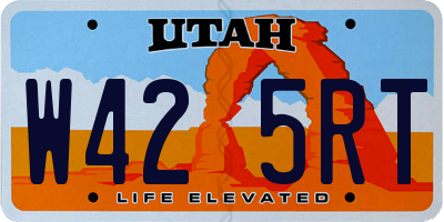 UT license plate W425RT