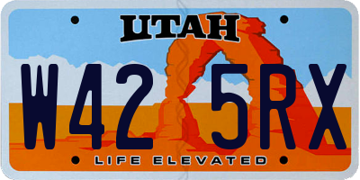 UT license plate W425RX