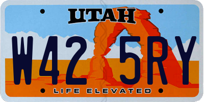 UT license plate W425RY