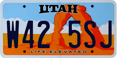 UT license plate W425SJ