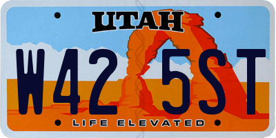 UT license plate W425ST