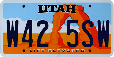 UT license plate W425SW