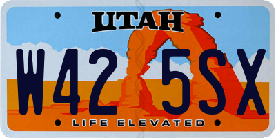 UT license plate W425SX