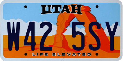 UT license plate W425SY
