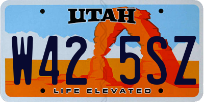 UT license plate W425SZ