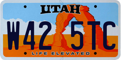 UT license plate W425TC