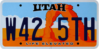 UT license plate W425TH