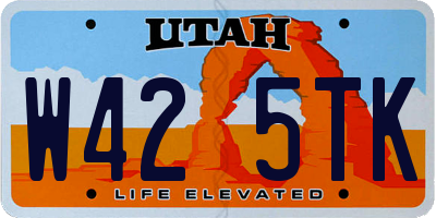 UT license plate W425TK