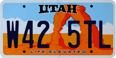 UT license plate W425TL