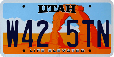 UT license plate W425TN