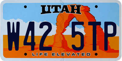 UT license plate W425TP