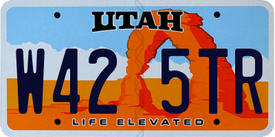 UT license plate W425TR
