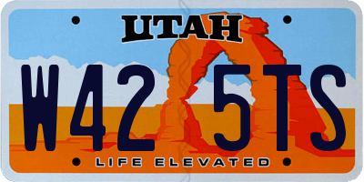 UT license plate W425TS