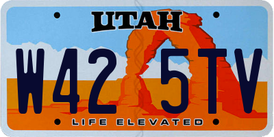 UT license plate W425TV