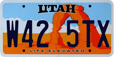 UT license plate W425TX