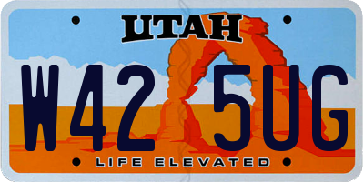 UT license plate W425UG