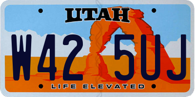 UT license plate W425UJ