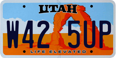 UT license plate W425UP