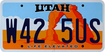 UT license plate W425US
