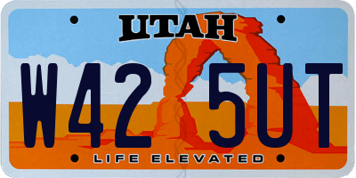UT license plate W425UT