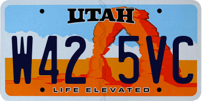 UT license plate W425VC
