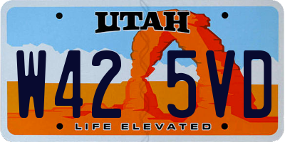 UT license plate W425VD