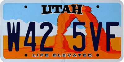 UT license plate W425VF