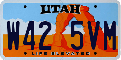 UT license plate W425VM