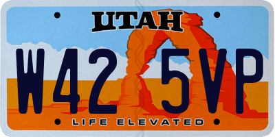 UT license plate W425VP