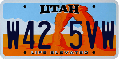 UT license plate W425VW
