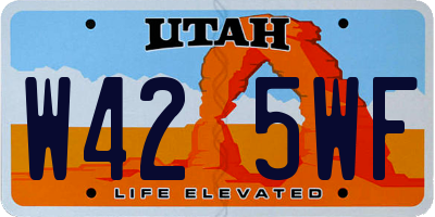 UT license plate W425WF