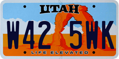 UT license plate W425WK