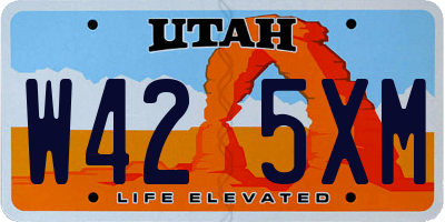 UT license plate W425XM