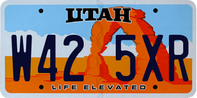 UT license plate W425XR