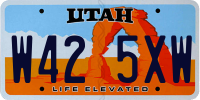 UT license plate W425XW