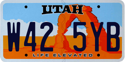 UT license plate W425YB