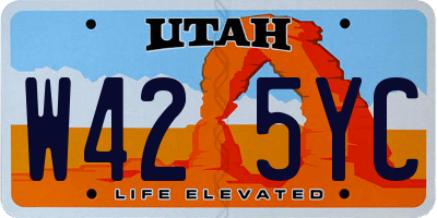 UT license plate W425YC