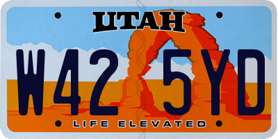 UT license plate W425YD