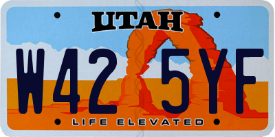 UT license plate W425YF