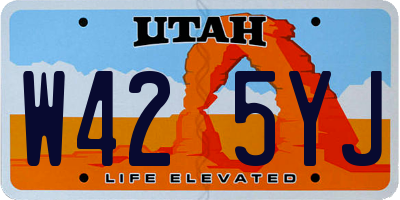 UT license plate W425YJ