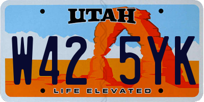 UT license plate W425YK