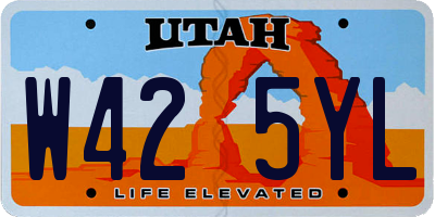 UT license plate W425YL
