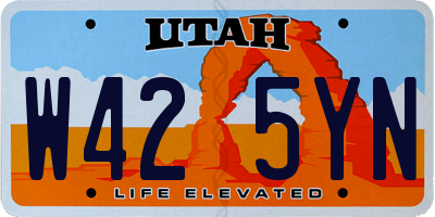 UT license plate W425YN