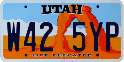 UT license plate W425YP