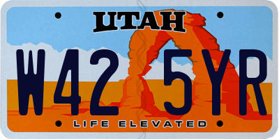 UT license plate W425YR