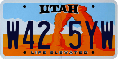 UT license plate W425YW