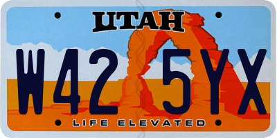 UT license plate W425YX